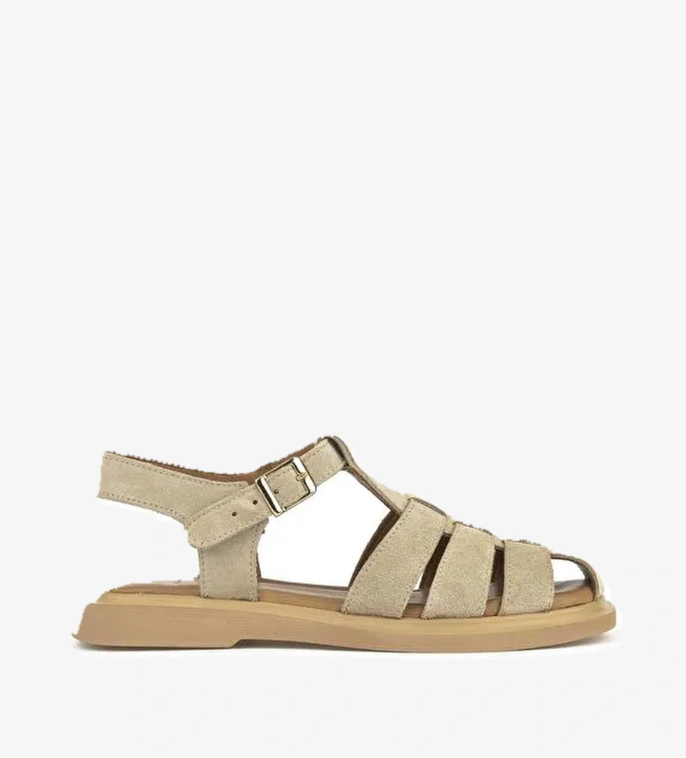 Ziya, Kadın Hakiki Deri Sandalet 1511047Z6002 Bej - Görsel 1