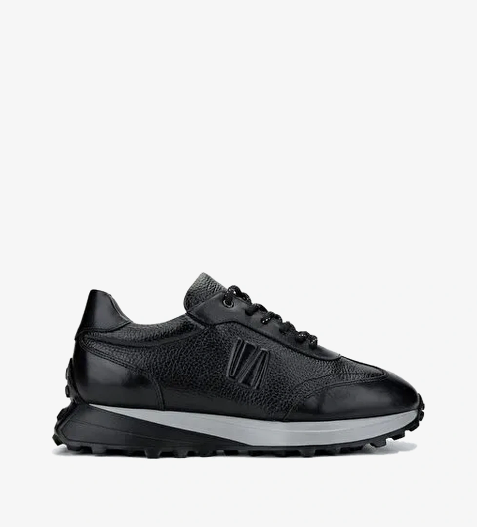 Valmenti Erkek Hakiki Deri Siyah Sneakers & Spor Ayakkabı