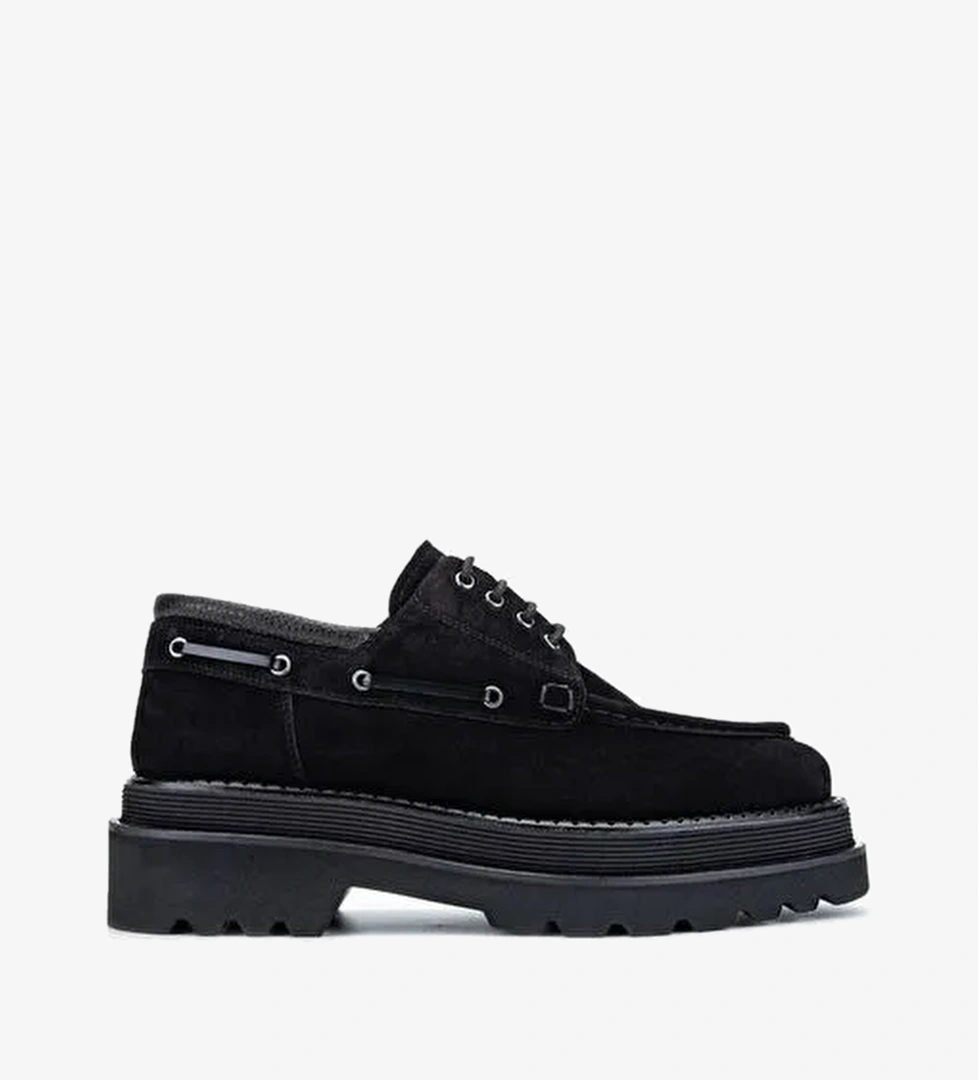 Valmenti EVVA Erkek Siyah Süet Hakiki Deri Casual Ayakkabı - Görsel 1