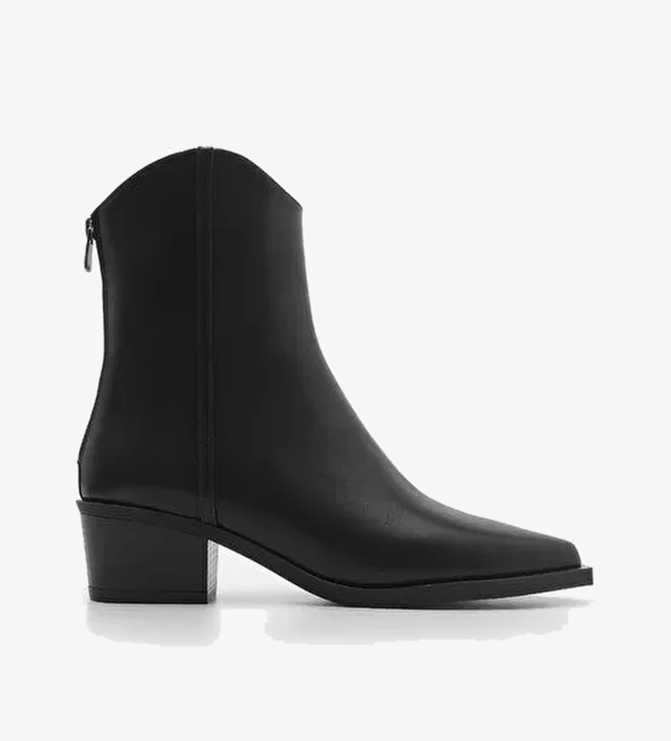 Kadın Sivri Burun Dikiş Detaylı Western Bot Vildo Siyah - Görsel 1