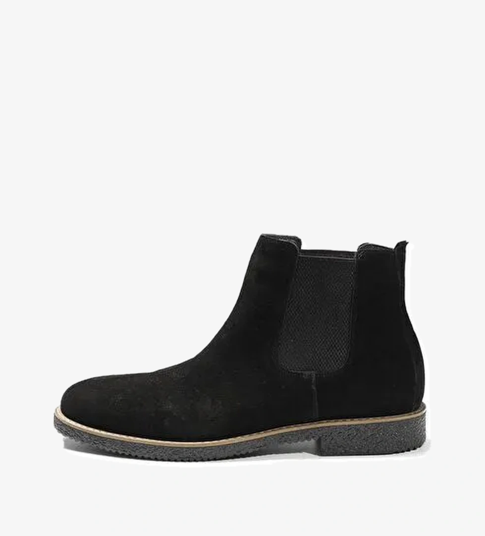 Siyah Erkek Süet Düz Bot - 92273 - Görsel 1