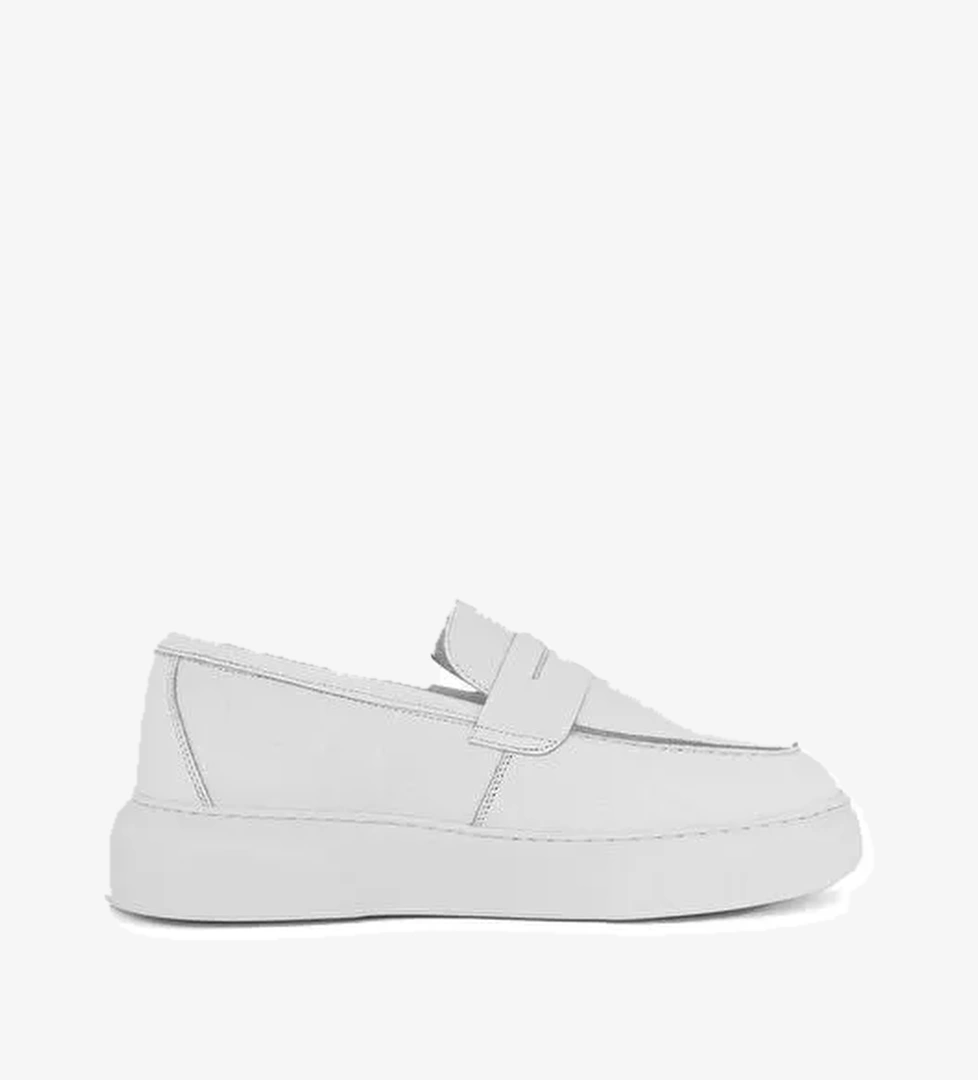 Fibe Erkek Beyaz Deri Spor Ayakkabı - Görsel 1