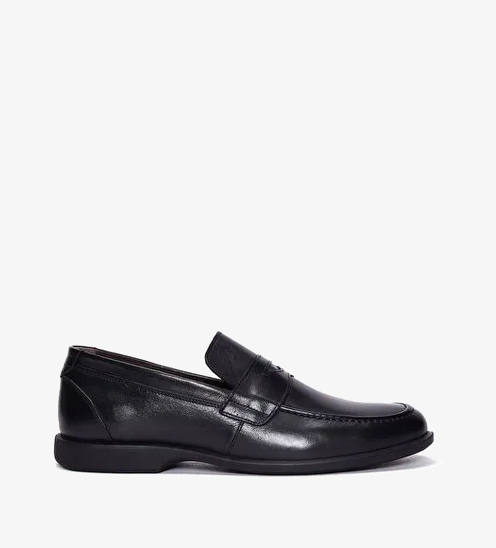 Erkek Siyah Deri Klasik Loafer 25WFD670118 - Görsel 1