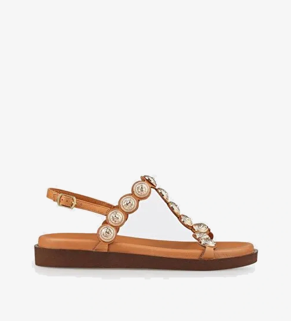 Taba Deri Kadın Sandalet - Görsel 1