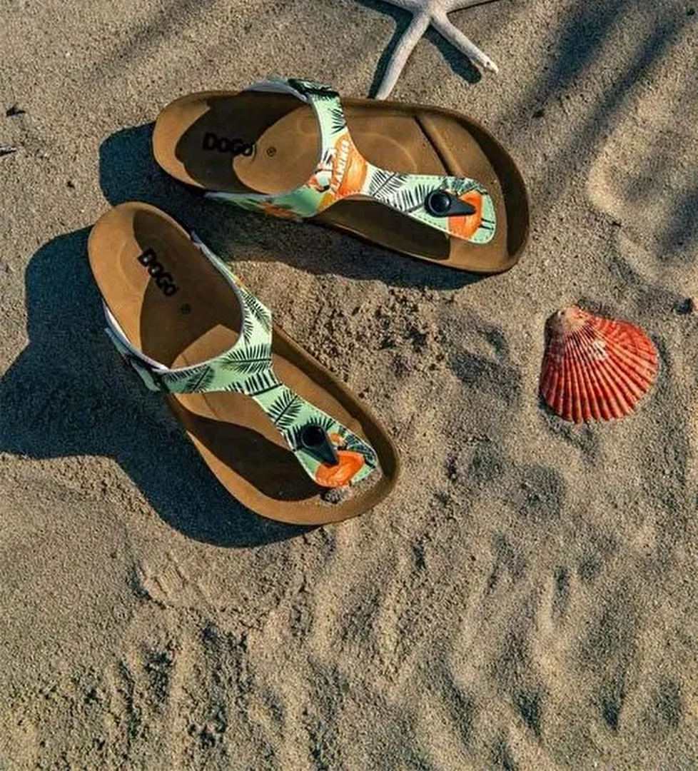 Kadın Vegan Deri Turkuaz Parmak Arası Terlik - Be a Flamingo Tasarım - Görsel 1