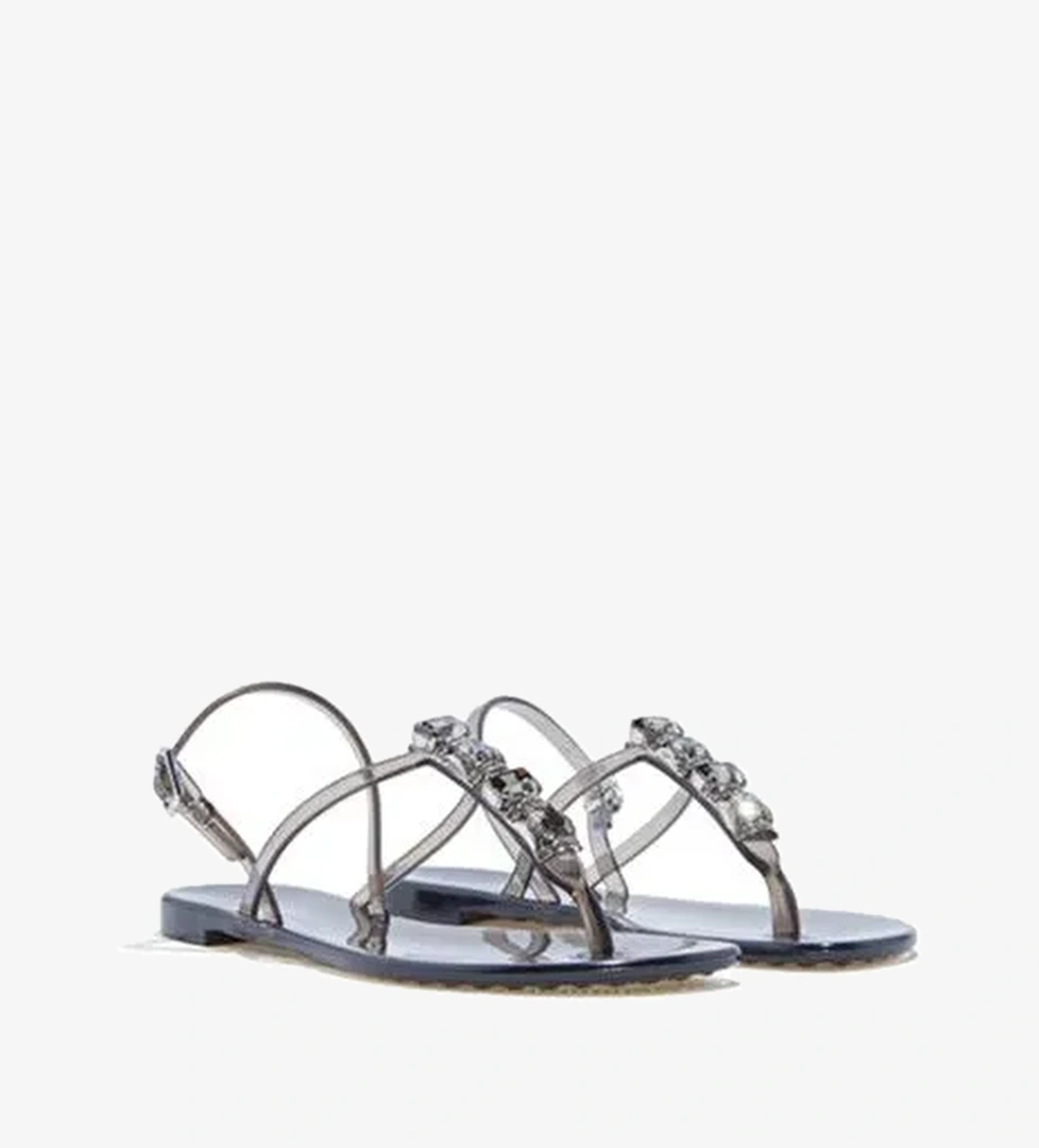 Swarovski Taşlı Siyah Sandalet - Görsel 1