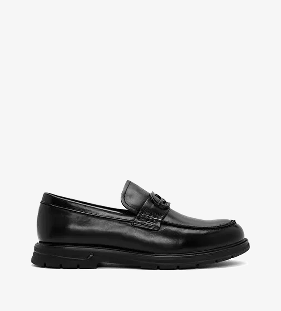 Erkek Siyah Tokalı Deri Casual Loafer 25WFD690918 - Görsel 1