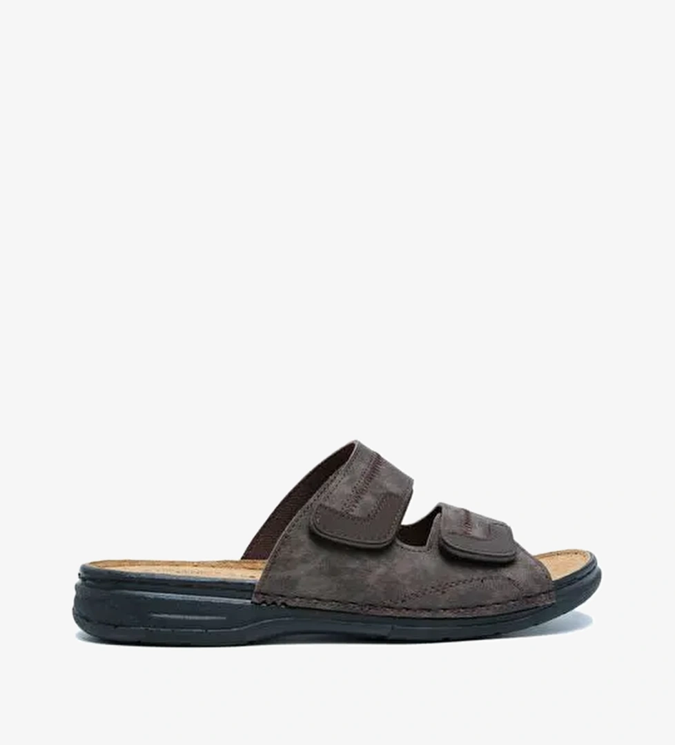 SIB4412 Kifidis-Natura Erkek Çift Bantlı Anatomik Deri Terlik 40-45 - Görsel 1