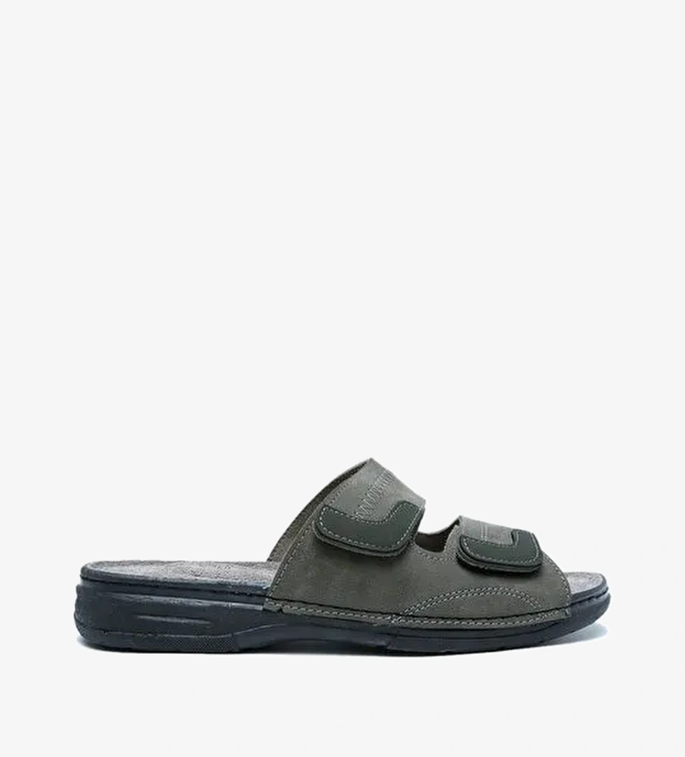 SIB4412 Kifidis-Natura Erkek Çift Bantlı Anatomik Deri Terlik 40-45 - Görsel 1