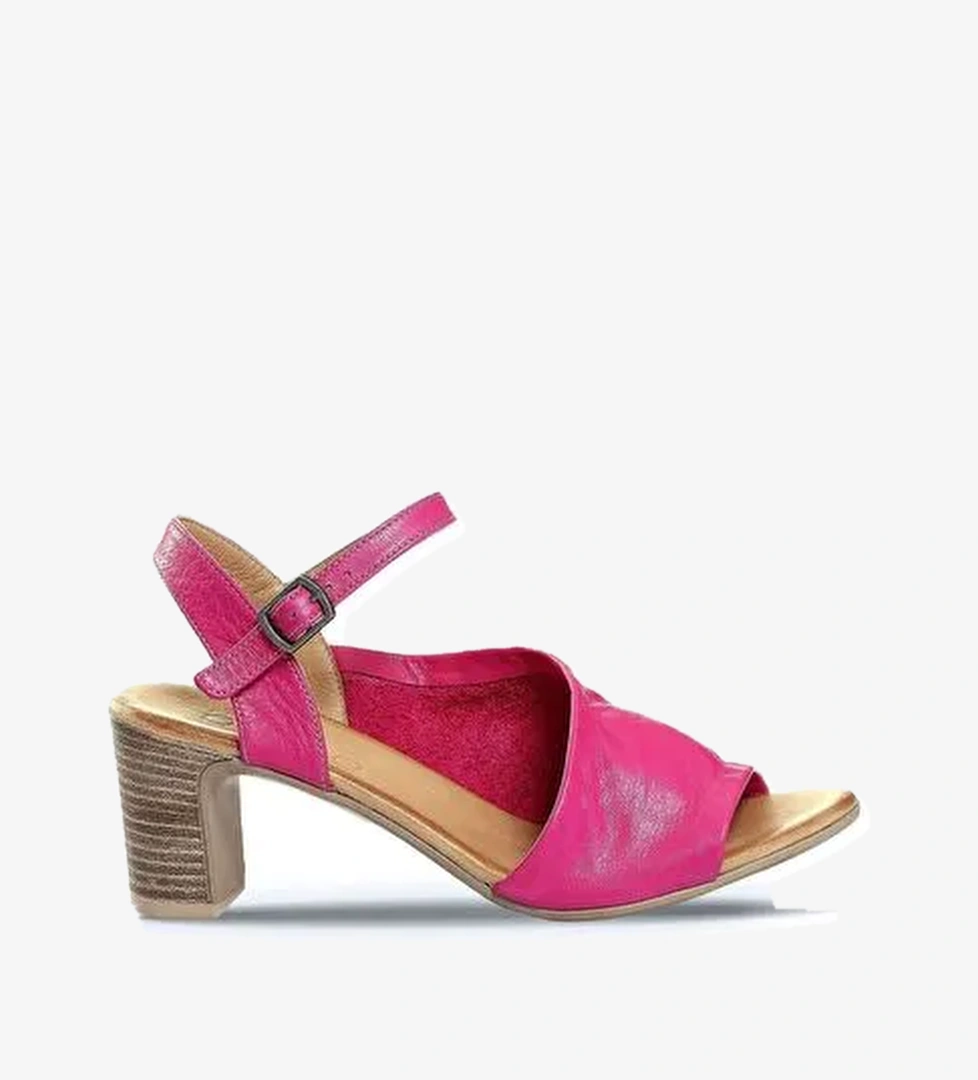 Bueno Shoes Fuşya Deri Kadın Topuklu Sandalet 01wn1519 - Görsel 1