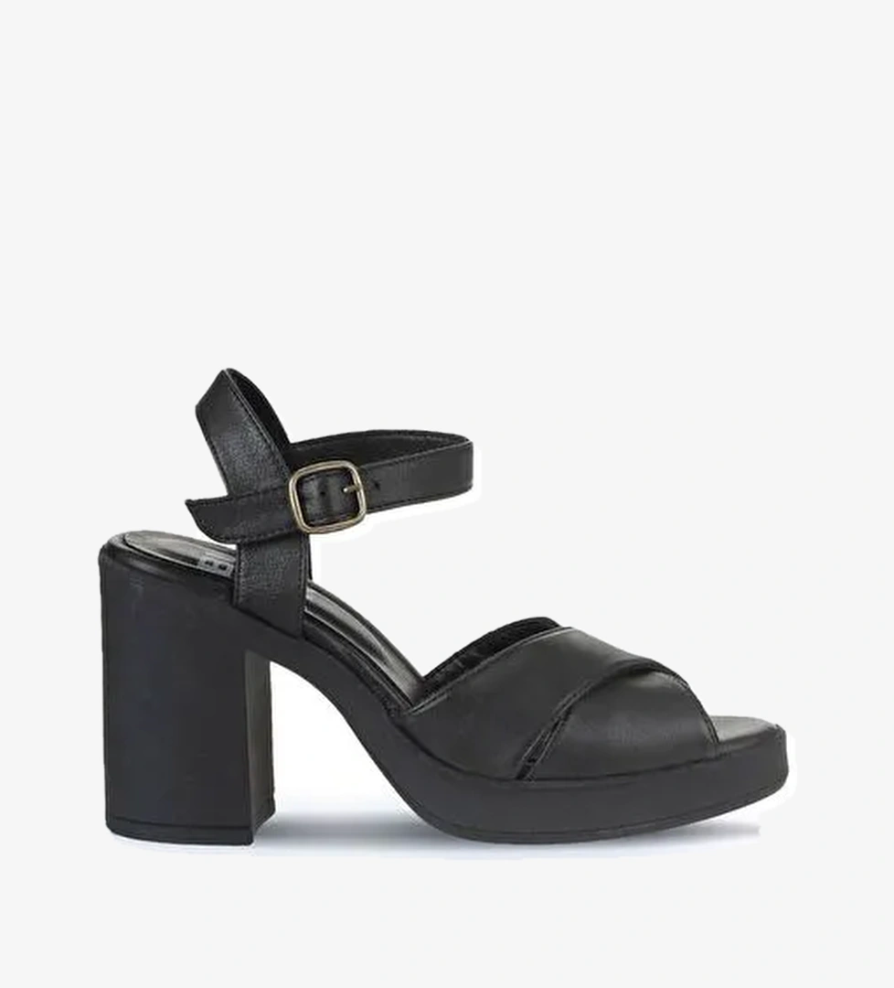 Bueno Shoes Siyah Deri Kadın Topuklu Sandalet 01wy12301 - Görsel 1