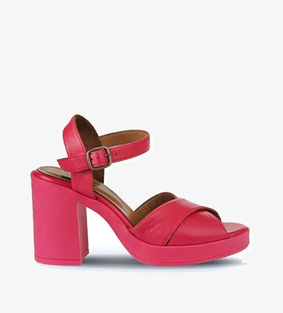 Bueno Shoes Fuşya Deri Kadın Topuklu Sandalet 01wy12301 - Görsel 1