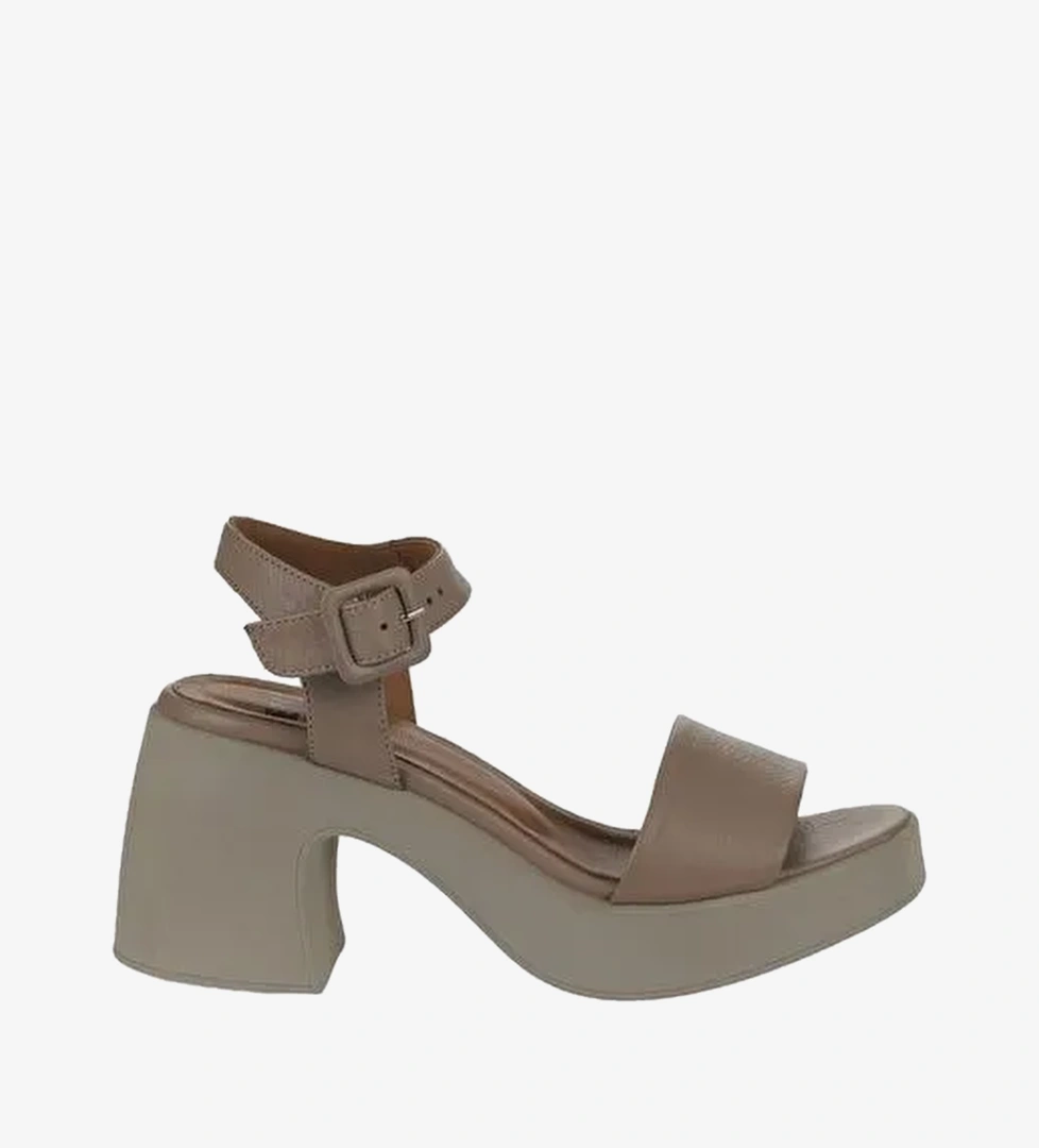 Bueno Shoes Gri Deri Kadın Dolgu Topuklu Ayakkabı 01wy12204