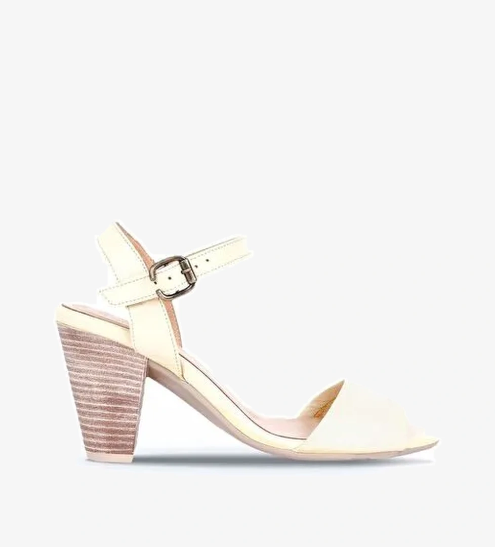 Bueno Shoes Sarı Deri Kadın Topuklu Sandalet 01wq8204 - Görsel 1