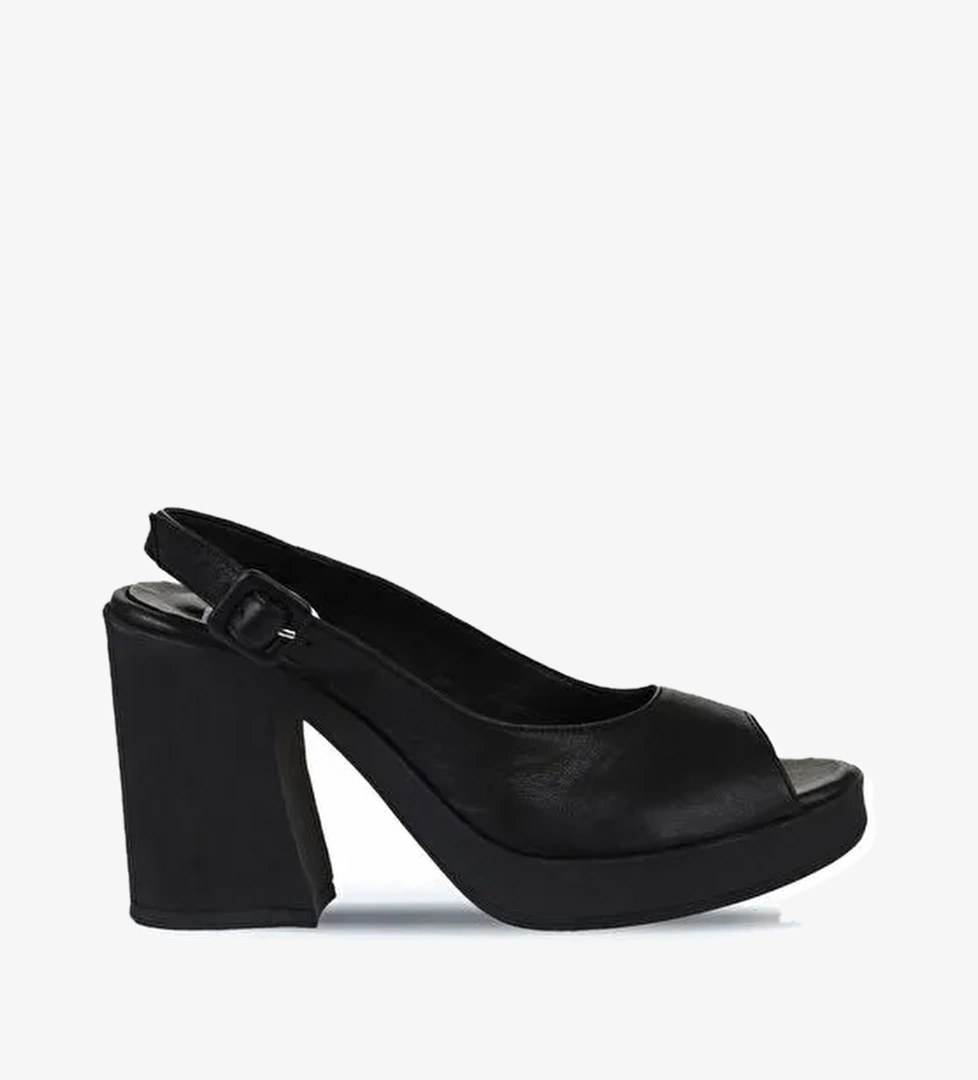 Bueno Shoes Siyah Deri Kadın Topuklu Sandalet 01wy12300 - Görsel 1