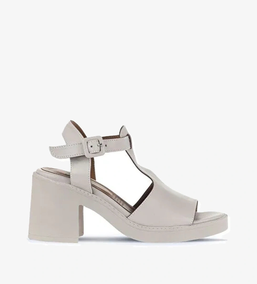 Bueno Shoes Gri Deri Kadın Topuklu Sandalet 01wa1702 - Görsel 1