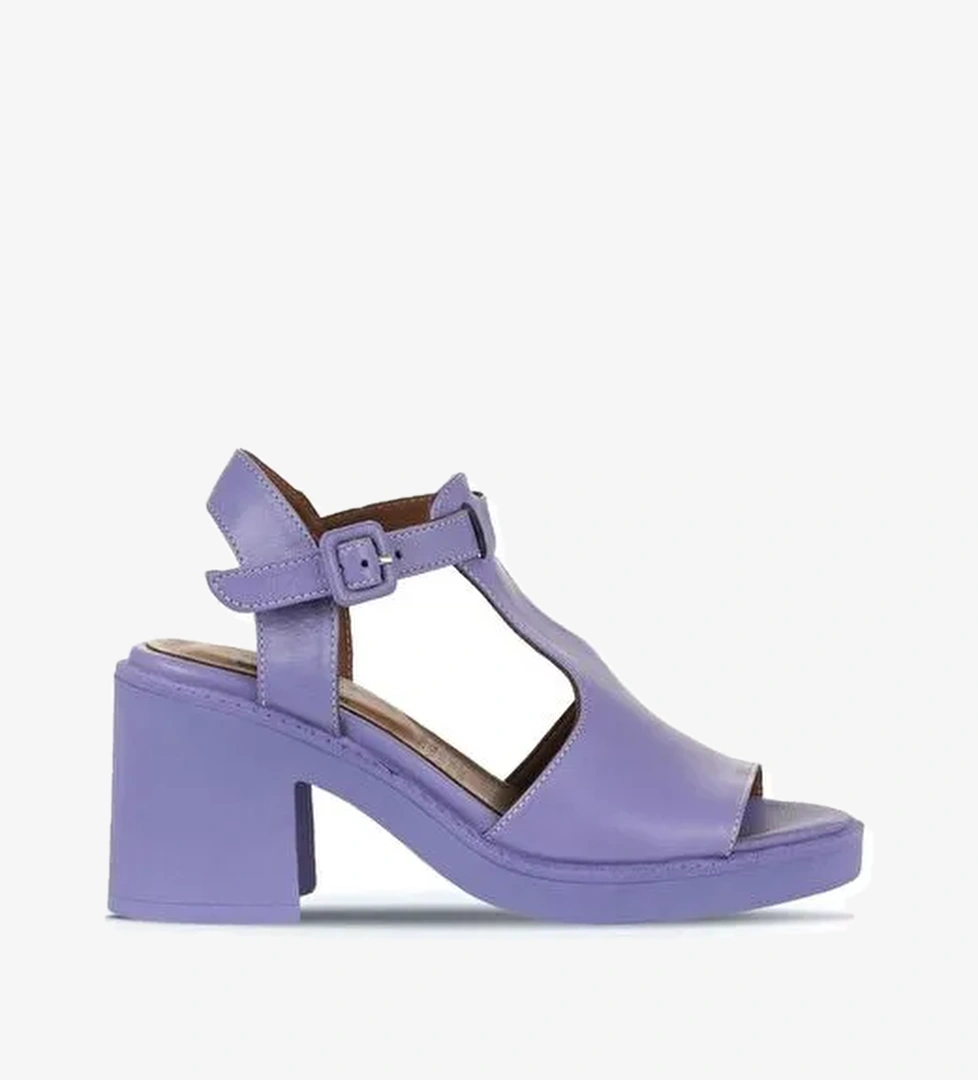 Bueno Shoes Lila Deri Kadın Topuklu Sandalet 01wa1702 - Görsel 1