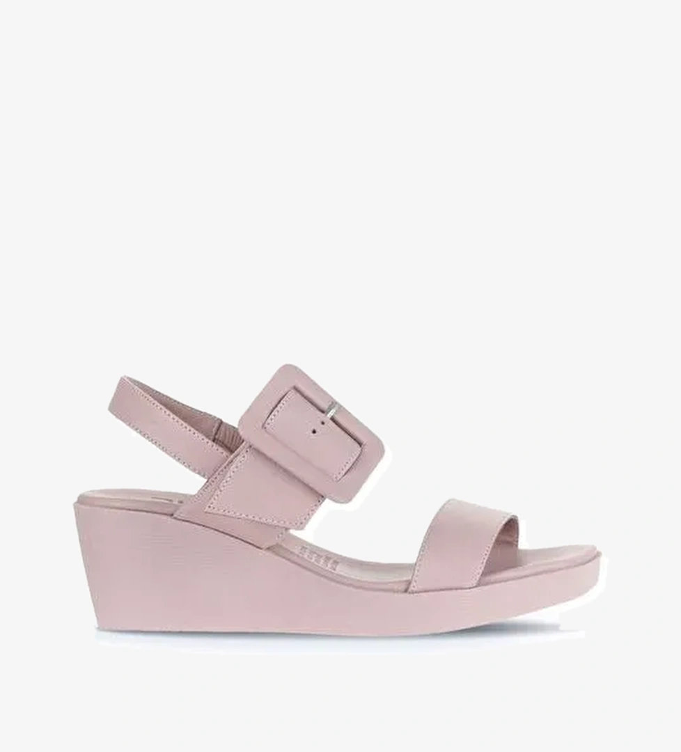 Bueno Shoes Gül Kurusu Deri Kadın Dolgu Topuklu Sandalet 01wa0400 - Görsel 1