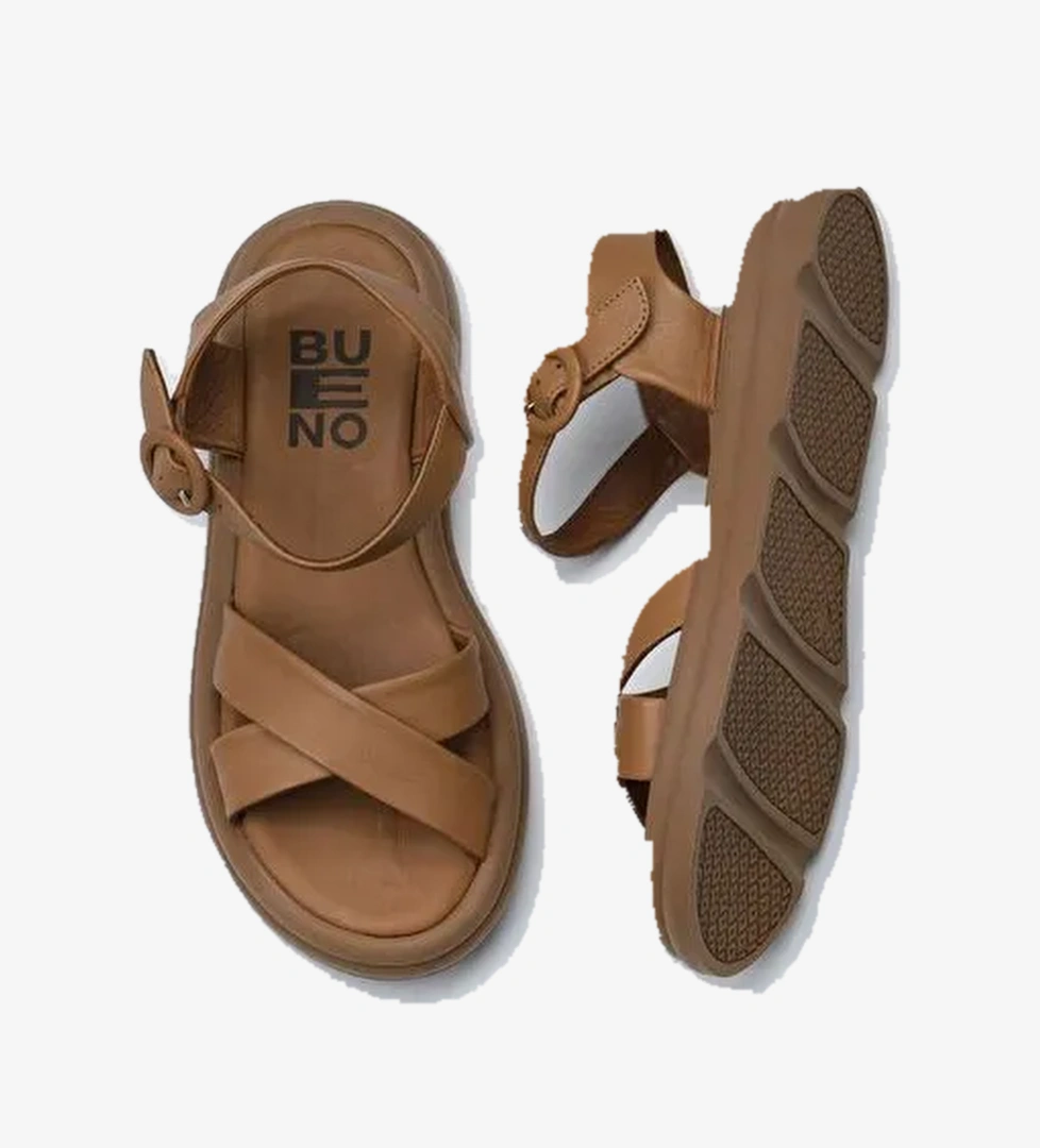 Bueno Shoes Taba Taba Deri Kadın Sandalet 01wy9409 - Görsel 1