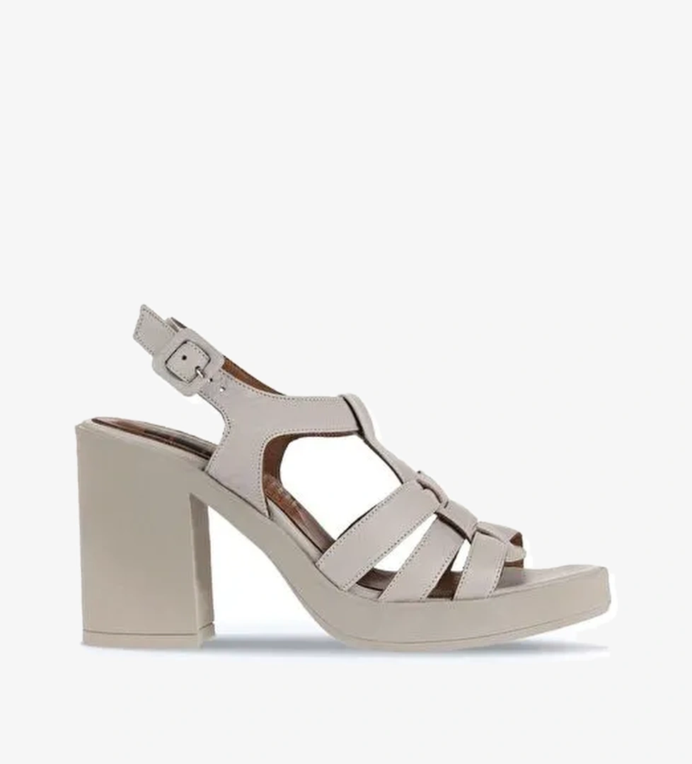 Bueno Shoes Gri Deri Kadın Topuklu Sandalet 01wa1600 - Görsel 1