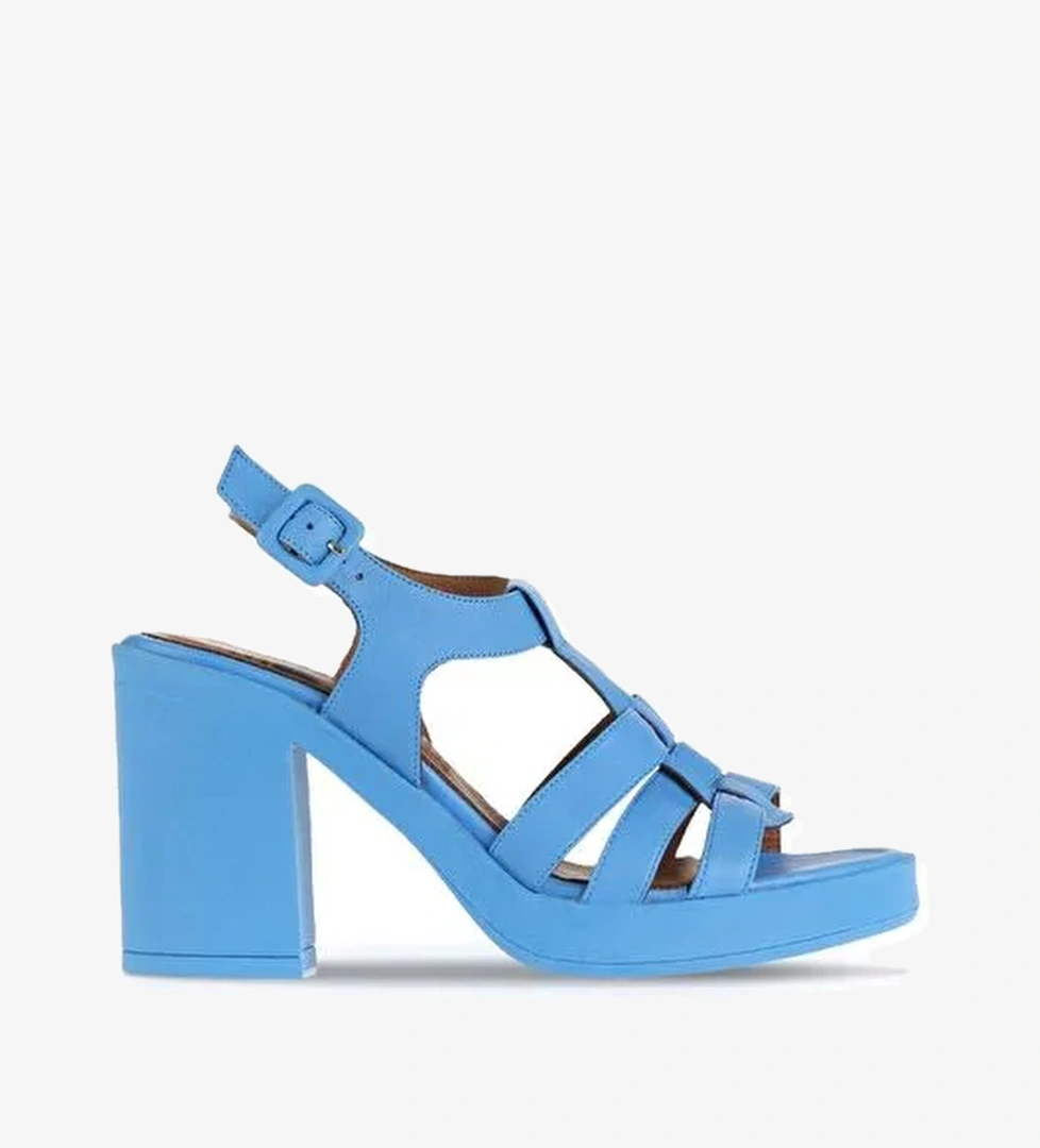 Bueno Shoes Turkuaz Deri Kadın Topuklu Sandalet 01wa1600 - Görsel 1