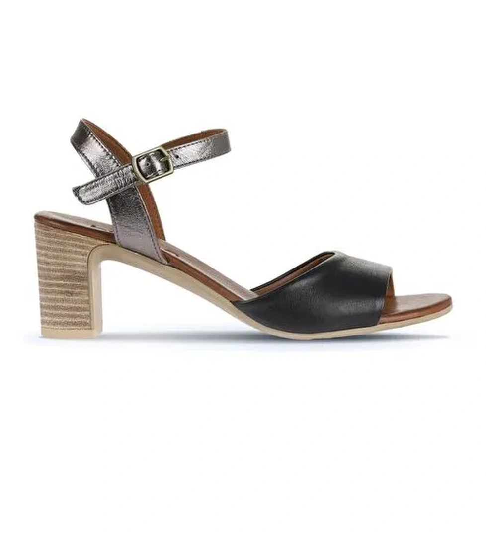 Bueno Shoes Siyah Deri Kadın Topuklu Sandalet 01wa8000 - Görsel 1