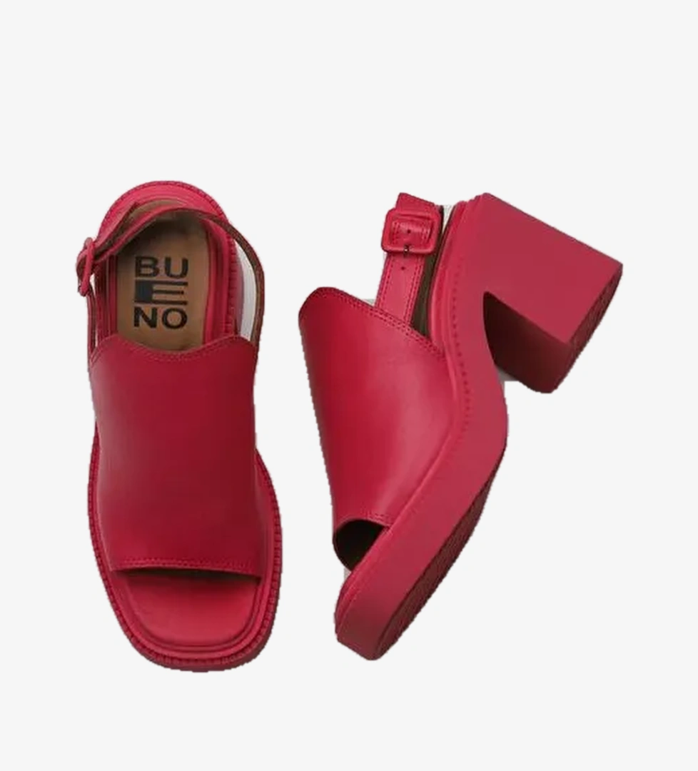 Bueno Shoes Fuşya Deri Kadın Topuklu Sandalet 01wy12700