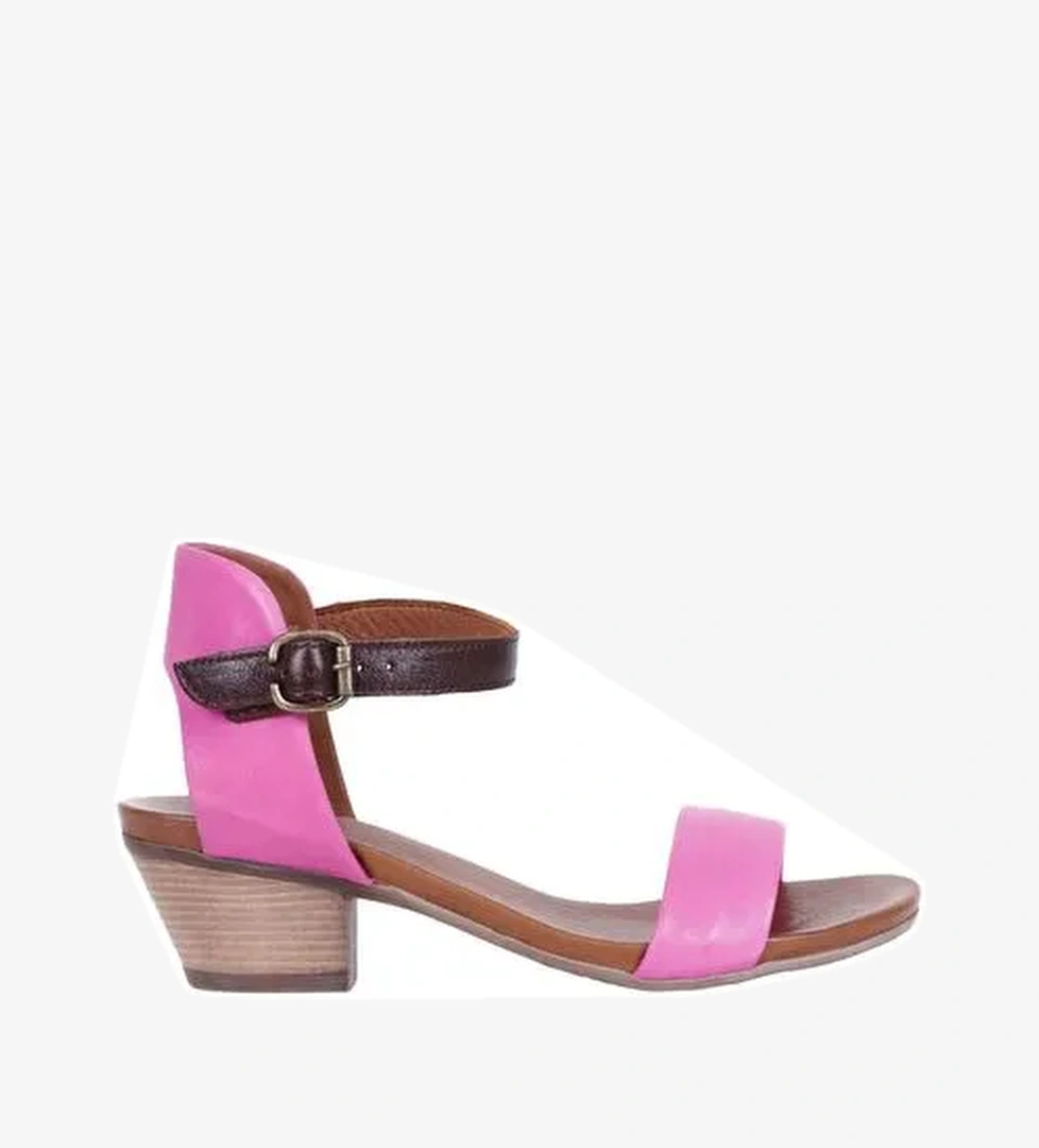 Bueno Shoes Fuşya Deri Kadın Topuklu Sandalet 01wj1802 - Görsel 1