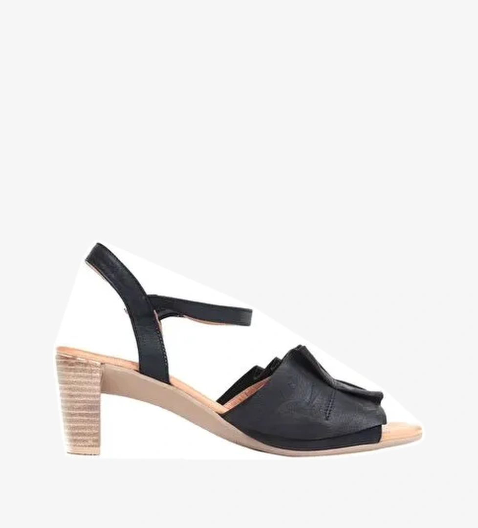 Bueno Shoes Siyah Deri Kadın Topuklu Sandalet 01wn4000 - Görsel 1