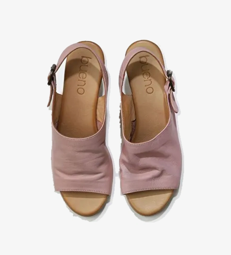 Bueno Shoes Gül Kurusu Deri Kadın Topuklu Sandalet 01wn1513 - Görsel 1