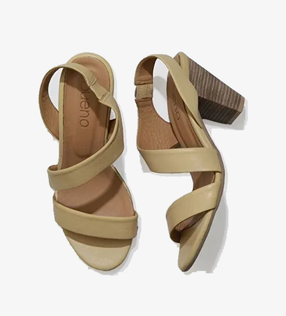 Bueno Shoes Sarı Deri Kadın Topuklu Ayakkabı 01ws6700 - Görsel 1