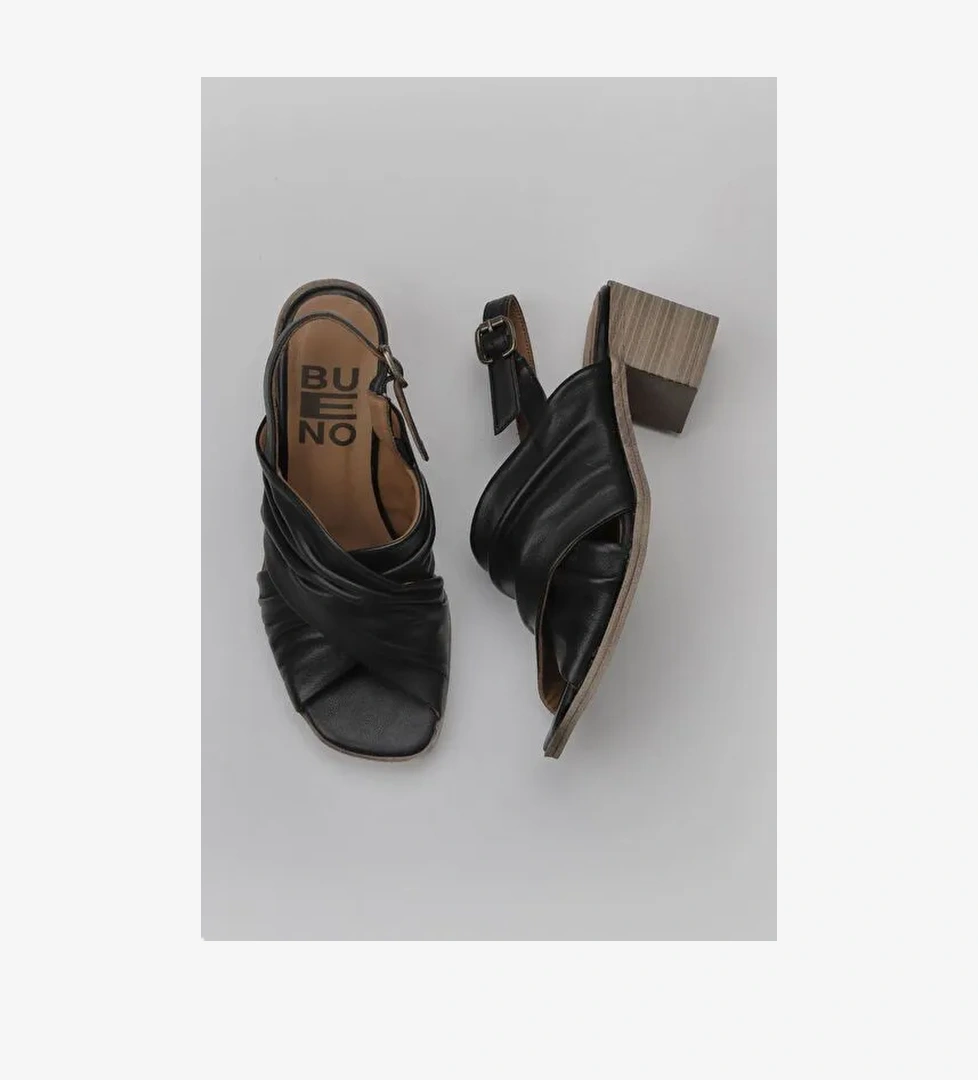 Bueno Shoes Siyah Deri Kadın Topuklu Sandalet 01wy4902 - Görsel 1