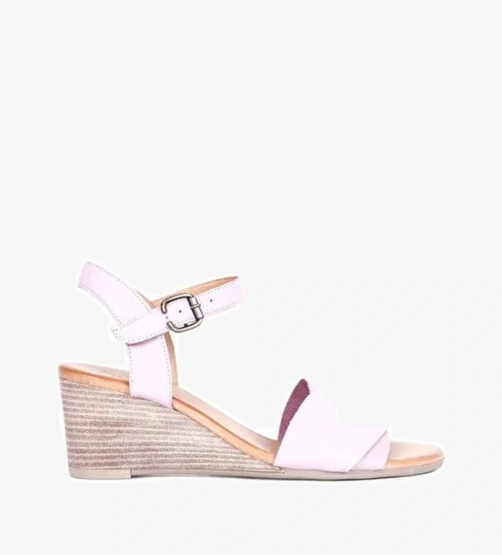 Bueno Shoes Pembe Deri Kadın Dolgu Topuklu Sandalet 01wq8601 - Görsel 1