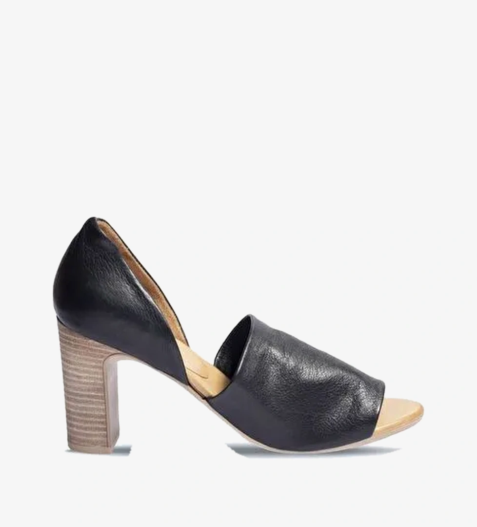 Bueno Shoes Siyah Deri Kadın Topuklu Sandalet 01wn4306