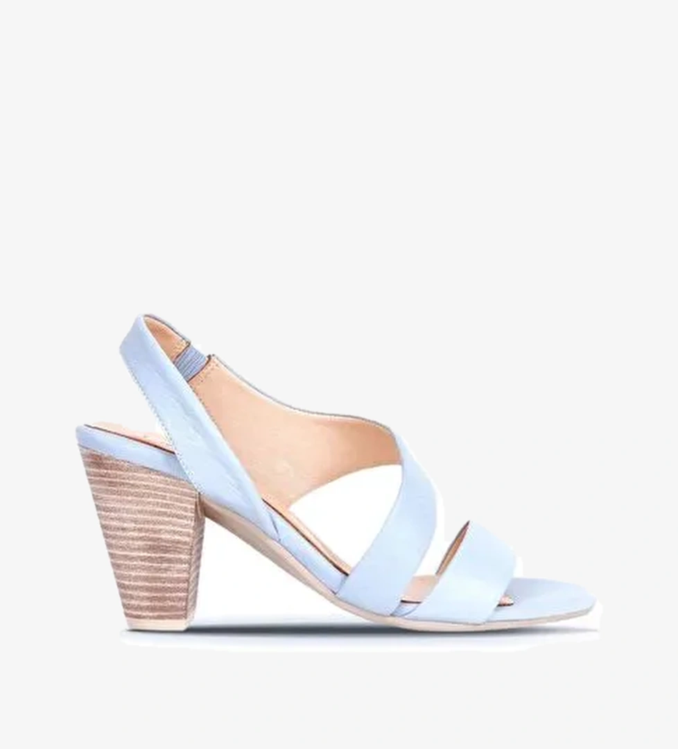 Bueno Shoes Mavi Deri Kadın Topuklu Ayakkabı 01ws6700 - Görsel 1