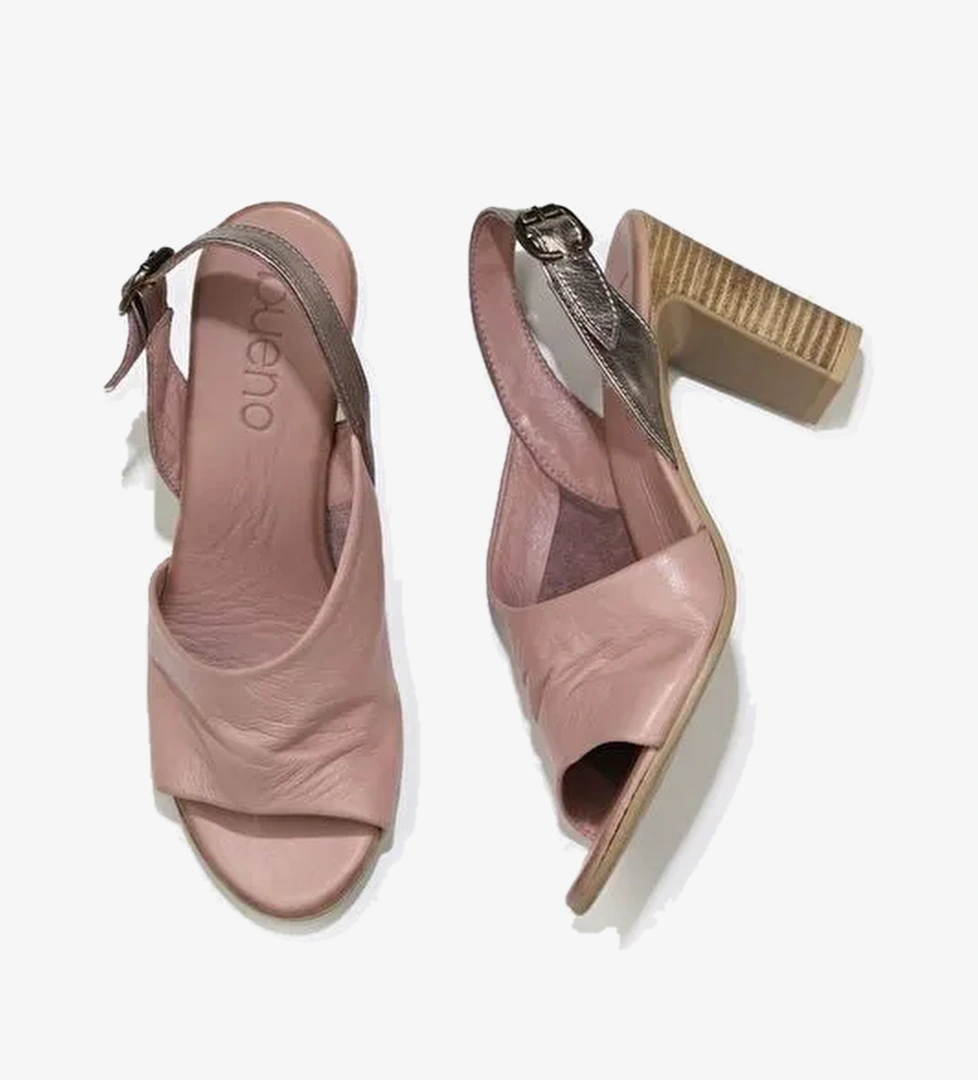 Bueno Shoes Gül Kurusu Deri Kadın Topuklu Sandalet 01wn4304 - Görsel 1