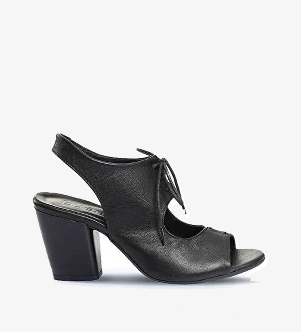 Bueno Shoes Siyah Deri Kadın Topuklu Sandalet 01wn0100 - Görsel 1