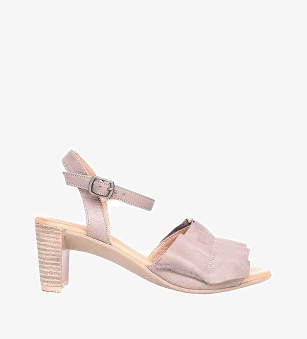 Bueno Shoes Gri Deri Kadın Topuklu Sandalet 01wn4000 - Görsel 1