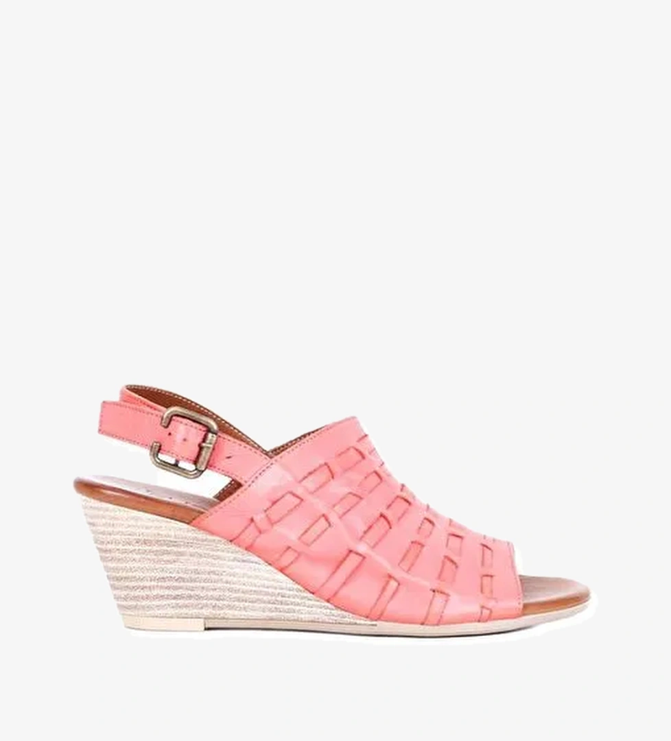 Bueno Shoes Mercan Deri Kadın Dolgu Topuklu Sandalet 01wq7907 - Görsel 1