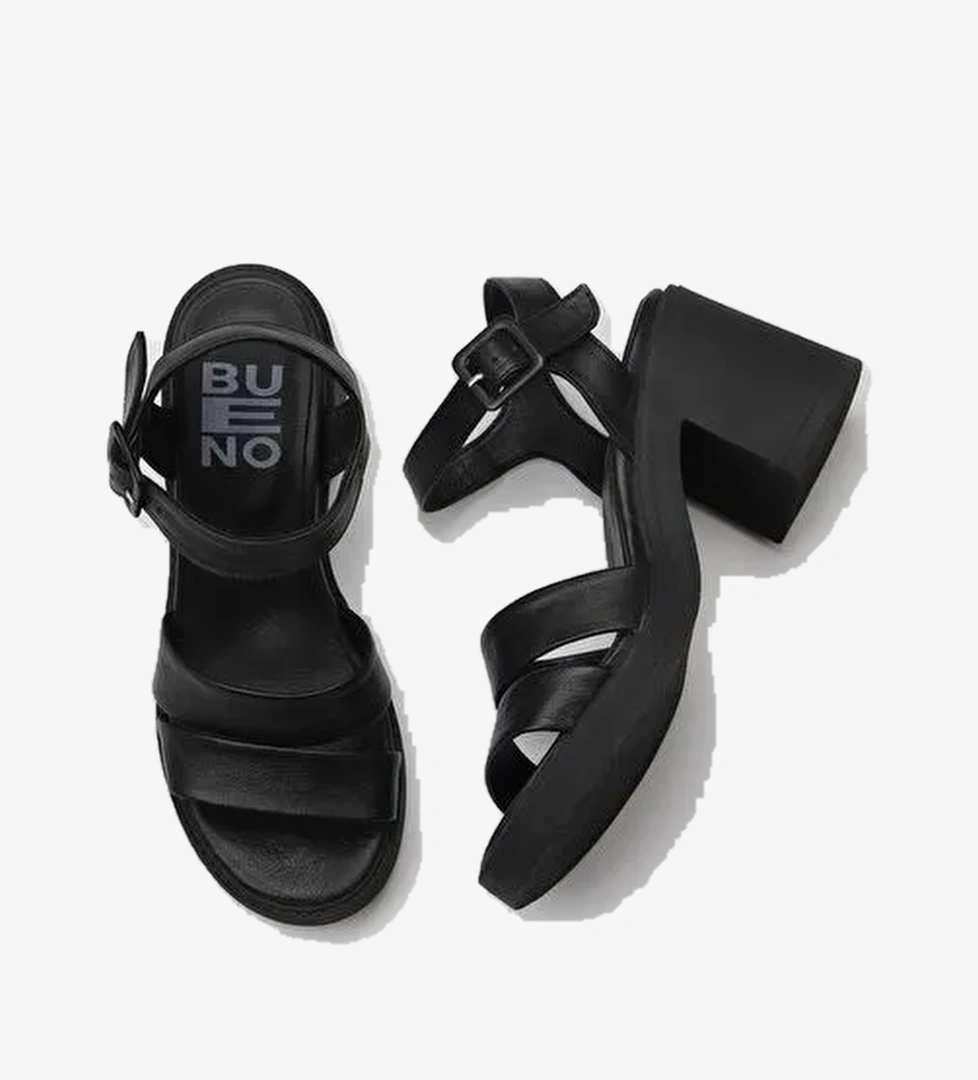 Bueno Shoes Siyah Deri Kadın Topuklu Sandalet 01wy12506 - Görsel 1