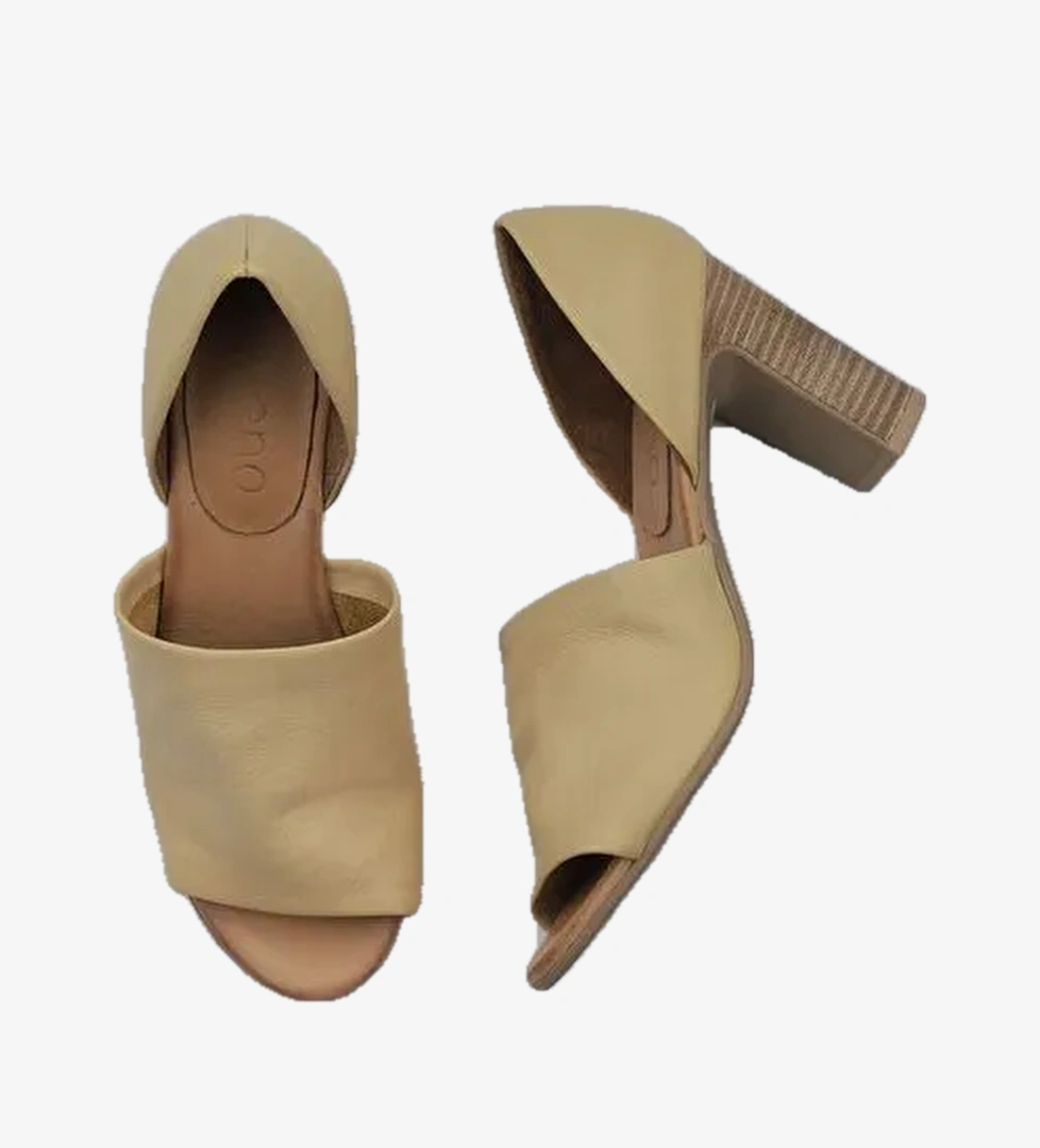 Bueno Shoes Sarı Deri Kadın Topuklu Sandalet 01wn4306