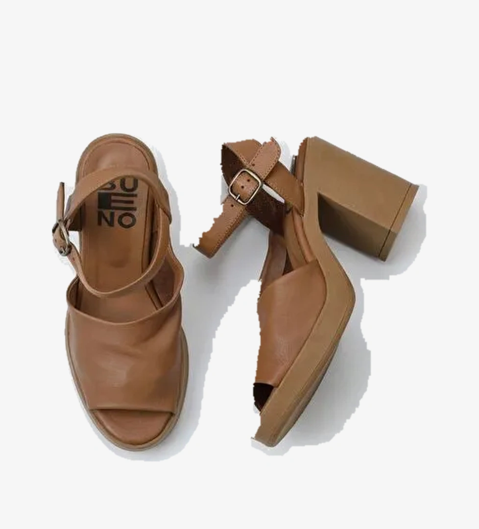 Bueno Shoes Kahverengi Deri Kadın Topuklu Sandalet 01wy12303 - Görsel 1