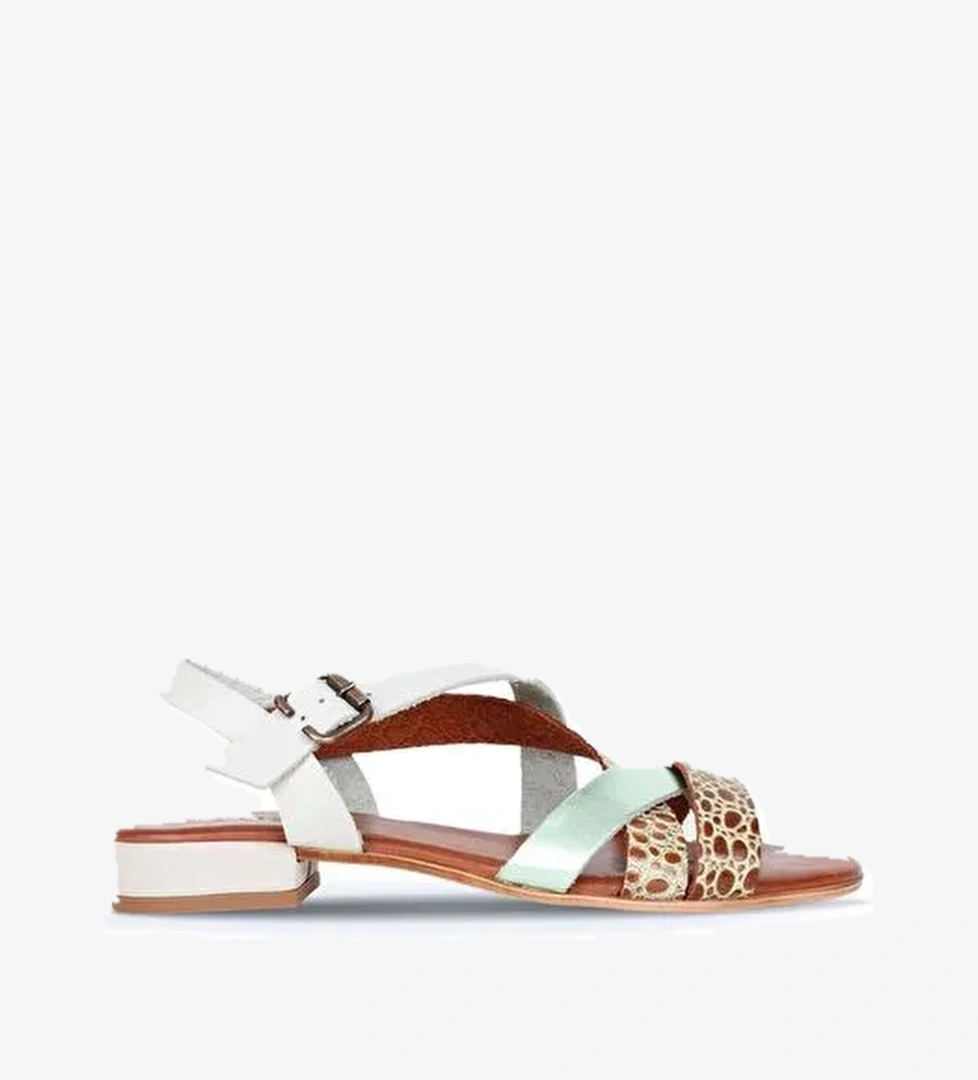 Bueno Shoes Yeşil Deri Kadın Topuklu Sandalet 01ws6110 - Görsel 1