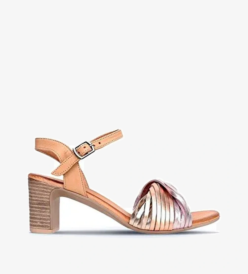 Bueno Shoes Pudra Multi Deri Kadın Topuklu Sandalet 01wn1520 - Görsel 1