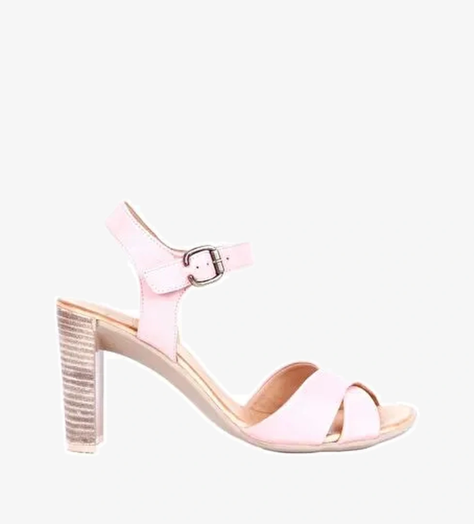 Bueno Shoes Pudra Deri Kadın Topuklu Sandalet 01wq4202 - Görsel 1