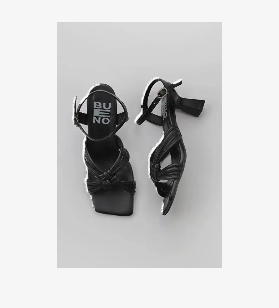 Bueno Shoes Siyah Deri Kadın Topuklu Sandalet 01wy6805 - Görsel 1