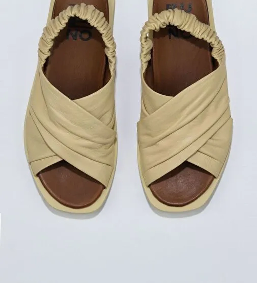 Bueno Shoes Sarı Açık Deri Kadın Sandalet 01wu3309 - Görsel 1