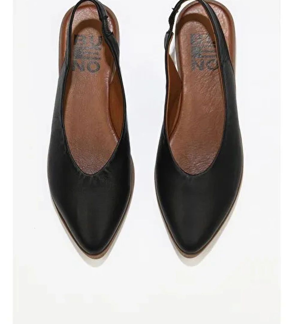 Bueno Shoes Siyah Deri Kadın Düz Sandalet 01wn0102 - Görsel 1