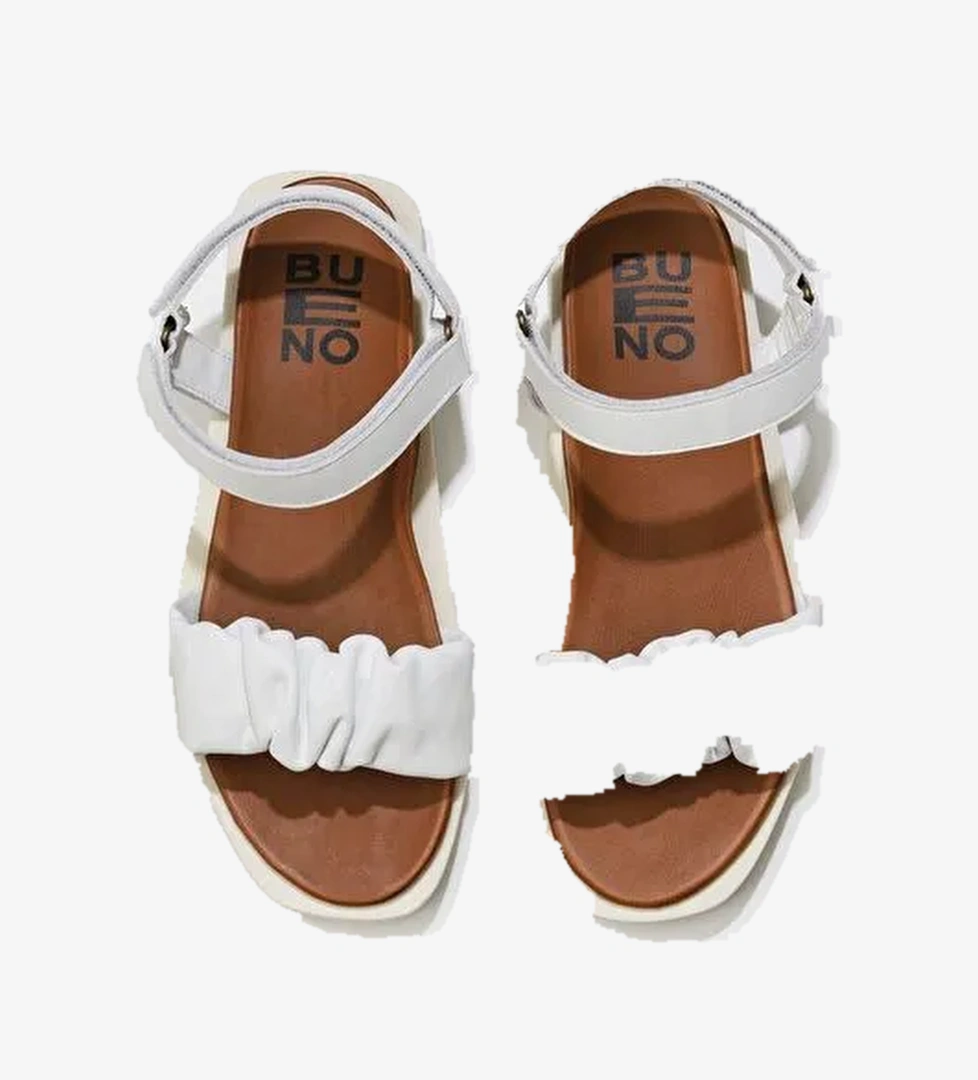 Bueno Shoes Beyaz Deri Kadın Sandalet 01wu3317 - Görsel 1
