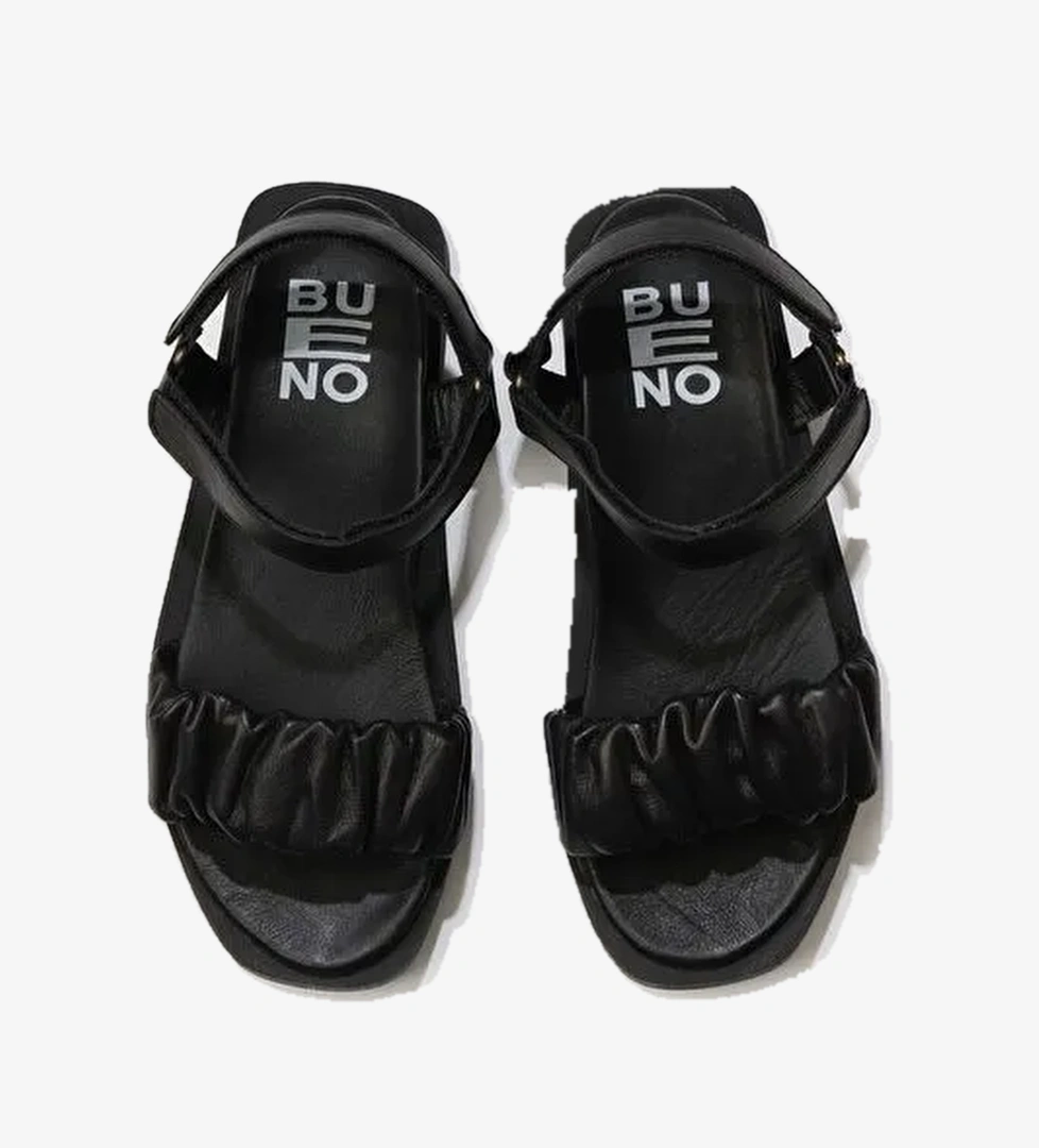 Bueno Shoes Siyah Deri Kadın Sandalet 01wu3317 - Görsel 1
